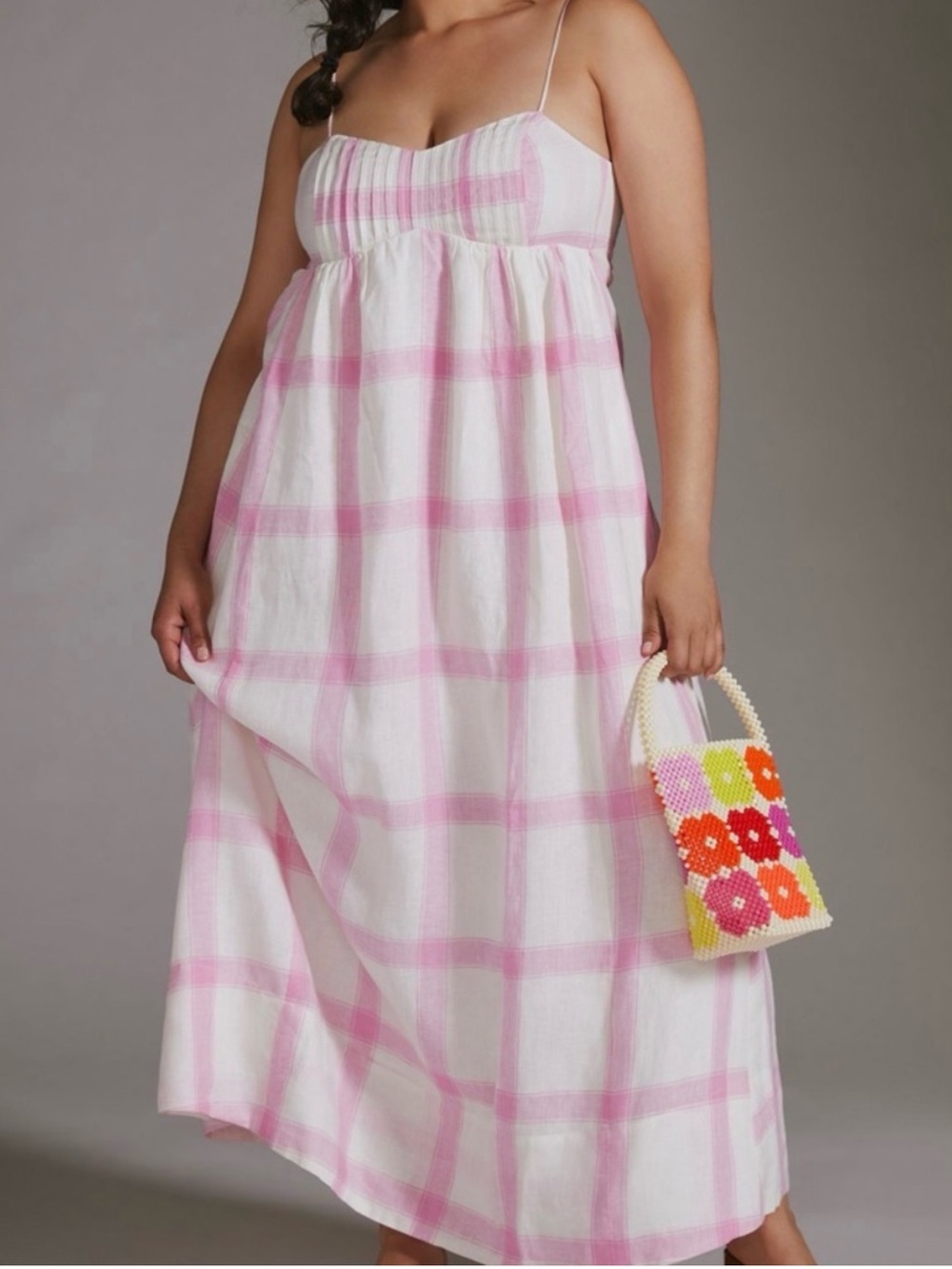 Anthropologie Maeve Pink and White Striped Sundress